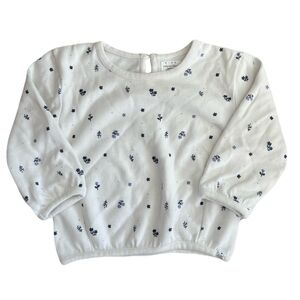 Rise Little Earthling Charming White Floral Kids Sweater